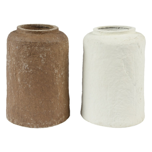 Kaemingk Vase Papier 2 farbig sortiert 15,5-H21 cm