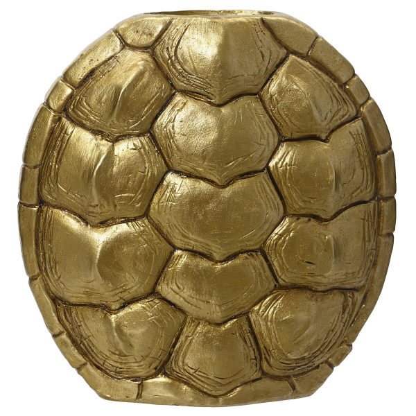 Kaemingk Vase Schildkrötenpanzer goldfarben L: 24,4 cm W: 9,2 cm H: 24,8 cm - Polyresin