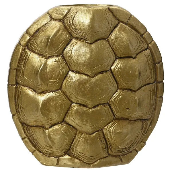 Kaemingk Vase Schildkrötenpanzer goldfarben L: 24,4 cm W: 9,2 cm H: 24,8 cm - Polyresin