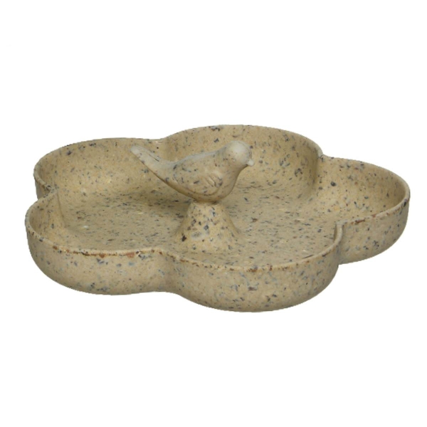Kaemingk Vogelfutterschale Beige Ø 22,7 cm x 3,5 cm zum Stellen - Bambus