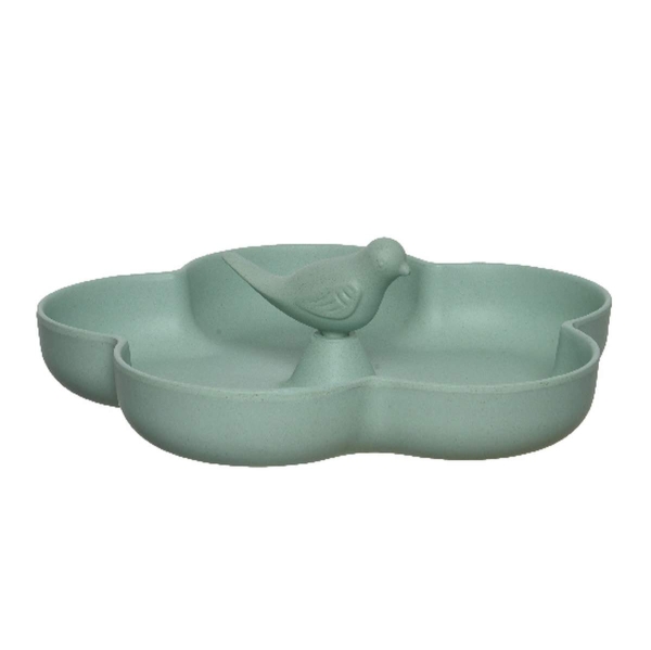 Kaemingk Vogelfutterschale grün Ø 22,7 cm x 3,5 cm zum Stellen - Bambus