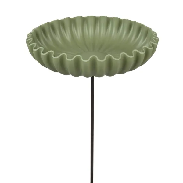 Kaemingk Vogelfutterstelle/-tränke Olivgrün Ø 32 cm 58,5 cm - Bambusfaser & Metall