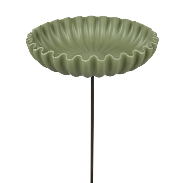 Kaemingk Vogelfutterstelle/-tränke Olivgrün Ø 32 cm 58,5 cm - Bambusfaser & Metall