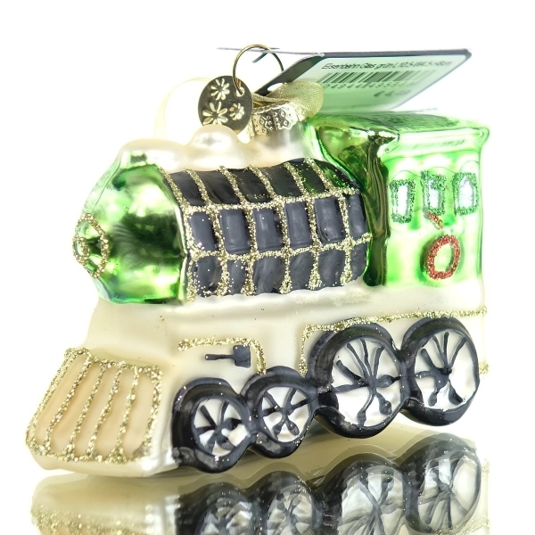 Kaemingk Weihnachtsanhänger Eisenbahn Grün 6 cm - Glas