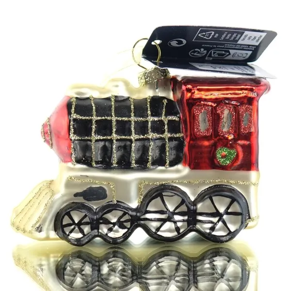 Kaemingk Weihnachtsanhänger Eisenbahn Rot 6 cm - Glas
