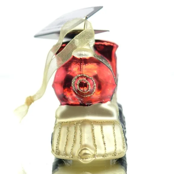 Kaemingk Weihnachtsanhänger Eisenbahn Rot 6 cm - Glas