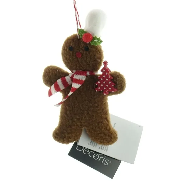 Kaemingk Weihnachtsanhänger Lebkuchenfigur Braun gestreifter Schal - Polyester Kaemingk Weihnachtsanhänger Lebkuchenfigur Braun gestreifter Schal - Polyester