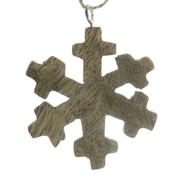 Kaemingk Weihnachtsanhänger Schneeflocke massiv Ø 6,5 cm - Mangoholz Kaemingk Weihnachtsanhänger Schneeflocke massiv Ø 6,5 cm - Mangoholz