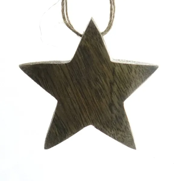 Kaemingk Weihnachtsanhänger Stern Dunkel massiv Ø 6,5 cm - Mangoholz Kaemingk Weihnachtsanhänger Stern Dunkel massiv Ø 6,5 cm - Mangoholz