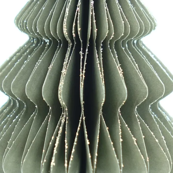 Kaemingk Weihnachtsanhänger Tannenbaum Grau Glitter & Aufhänger 14,5 cm - Papier