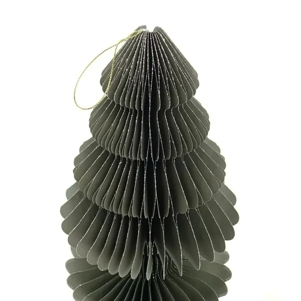 Kaemingk Weihnachtsanhänger Tannenbaum Grau Glitter & Aufhänger 20 cm - Papier