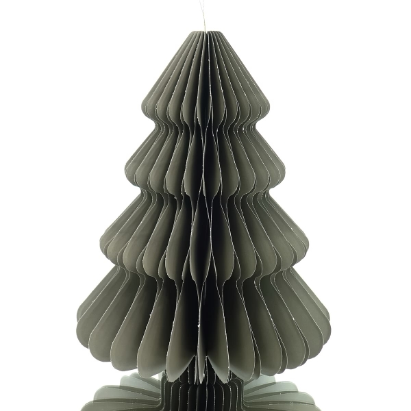 Kaemingk Weihnachtsanhänger Tannenbaum Grau Glitter & Aufhänger 40 cm - Papier