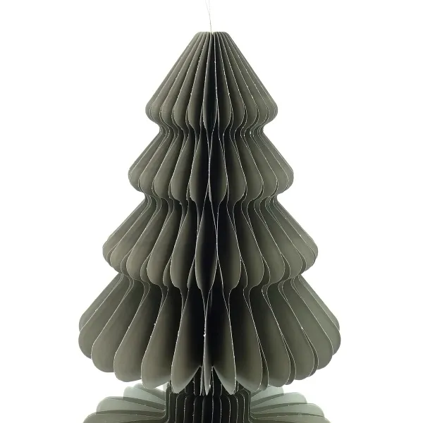 Kaemingk Weihnachtsanhänger Tannenbaum Grau Glitter & Aufhänger 40 cm - Papier