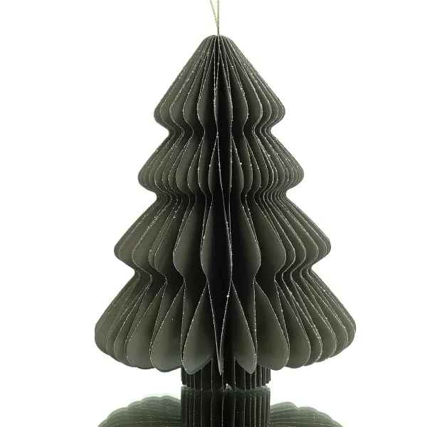 Kaemingk Weihnachtsanhänger Tannenbaum Grau Glitter & Aufhänger 8 cm - Papier Kaemingk Weihnachtsanhänger Tannenbaum Grau Glitter & Aufhänger 8 cm - Papier