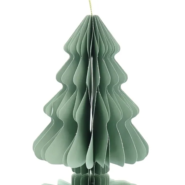 Kaemingk Weihnachtsanhänger Tannenbaum Mintgrün Glitter & Aufhänger 14,5 cm - Papier