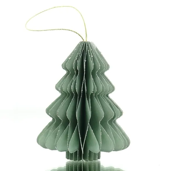 Kaemingk Weihnachtsanhänger Tannenbaum Mintgrün Glitter & Aufhänger 8 cm - Papier Kaemingk Weihnachtsanhänger Tannenbaum Mintgrün Glitter & Aufhänger 8 cm - Papier