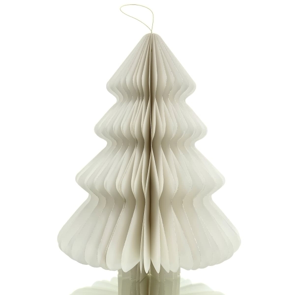 Kaemingk Weihnachtsanhänger Tannenbaum Weiß Glitter & Aufhänger 40 cm - Papier