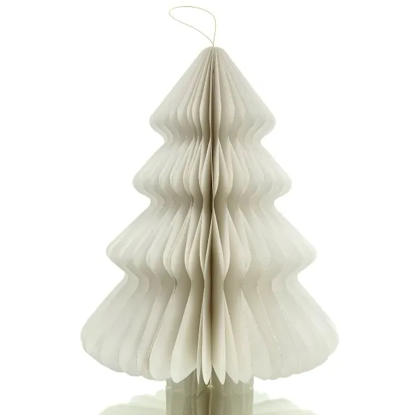 Kaemingk Weihnachtsanhänger Tannenbaum Weiß Glitter & Aufhänger 40 cm - Papier Kaemingk Weihnachtsanhänger Tannenbaum Weiß Glitter & Aufhänger 40 cm - Papier