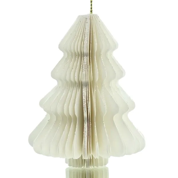 Kaemingk Weihnachtsanhänger Tannenbaum Weiß Glitter & Aufhänger 8 cm - Papier Kaemingk Weihnachtsanhänger Tannenbaum Weiß Glitter & Aufhänger 8 cm - Papier