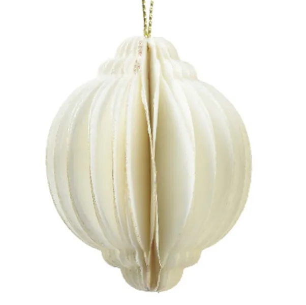 Kaemingk Weihnachtsaufhänger Kugel Weiß Ø 6 cm - Papier Kaemingk Weihnachtsaufhänger Kugel Weiß Ø 6 cm - Papier
