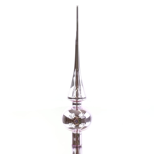 Kaemingk Weihnachtsbaumspitze Lilac Breeze zartlila glänzend Ø 6 cm 26 cm - Glas