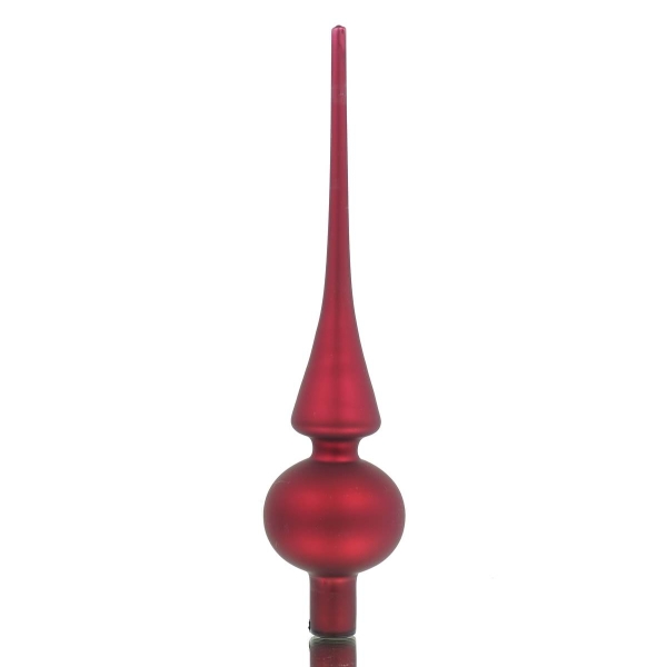 Kaemingk Weihnachtsbaumspitze Ochsenblutrot matt Ø 6 cm 26 cm hoch - Glas