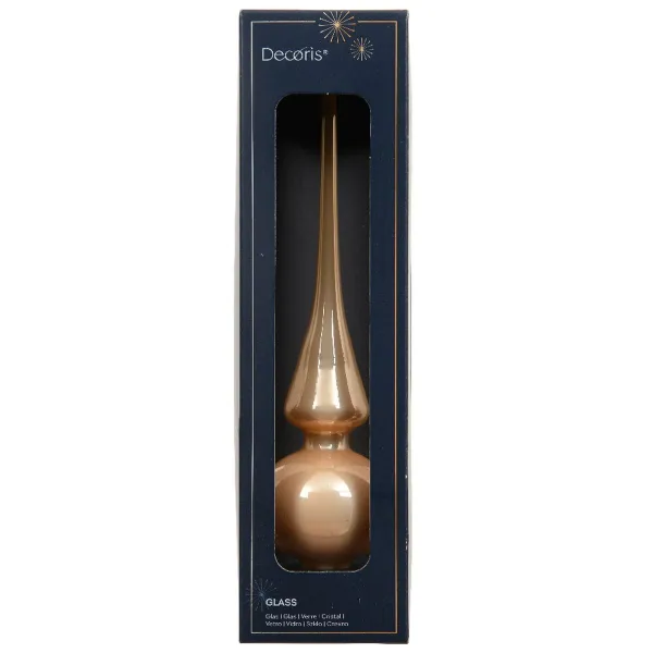 Weihnachtsbaumspitze Peach Pearl glänzend Ø 6 cm 26 cm hoch - Glas