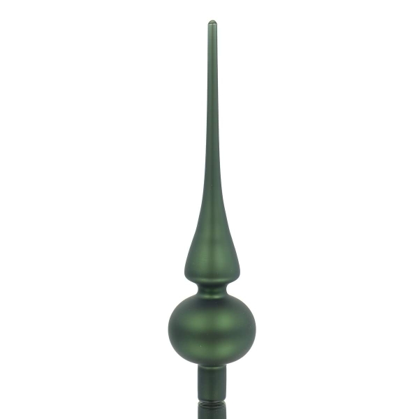 Kaemingk Weihnachtsbaumspitze Piniengrün matt Ø 6 cm 26 cm hoch - Glas