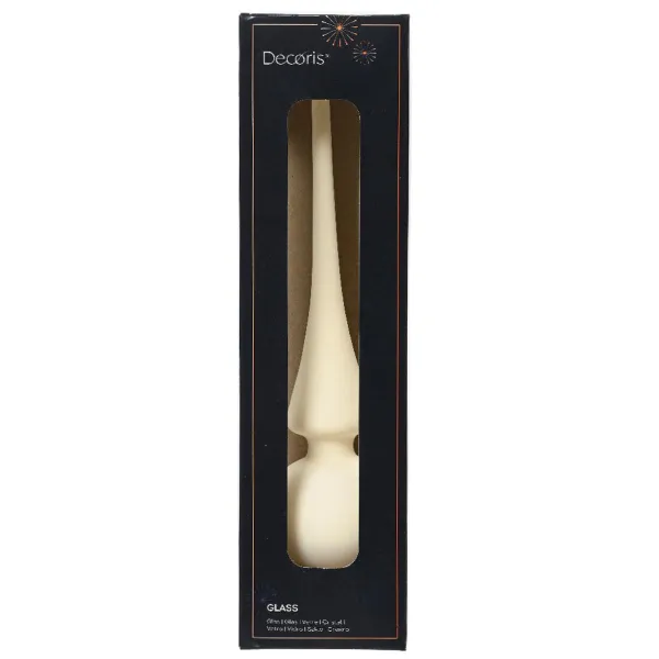 Weihnachtsbaumspitze Wollweiß matt Ø 6 cm 26 cm hoch - Glas