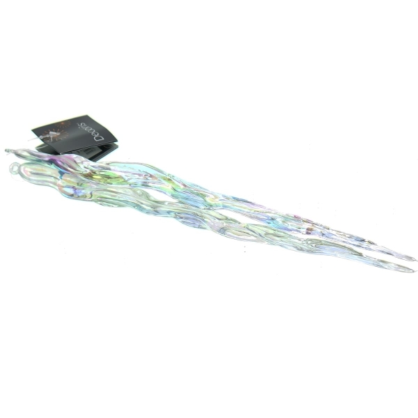 Kaemingk Weihnachtsdeko Eiszapfen Transparent irisierend 28 cm - Kunststoff