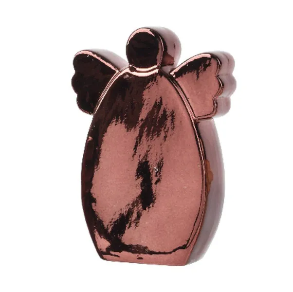 Weihnachtsdeko Engel Braun glänzend 21 cm - Porzellan