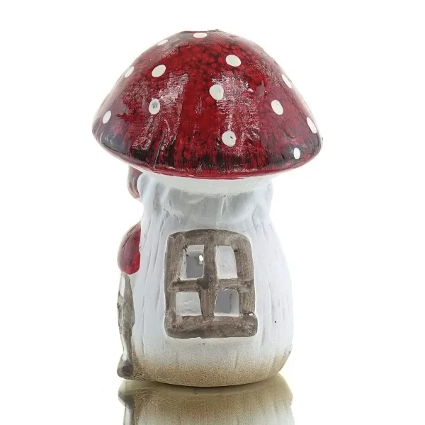Kaemingk Weihnachtsdeko Fliegenpilzhaus Rot & Weiß - Terracotta