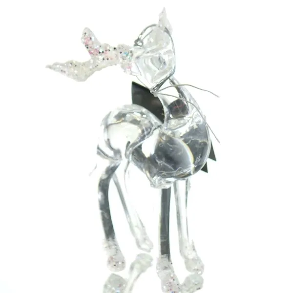 Kaemingk Weihnachtsdeko Hirsch Transparent mit gestreckten Beinen 15 cm - Acryl Kaemingk Weihnachtsdeko Hirsch Transparent mit gestreckten Beinen 15 cm - Acryl