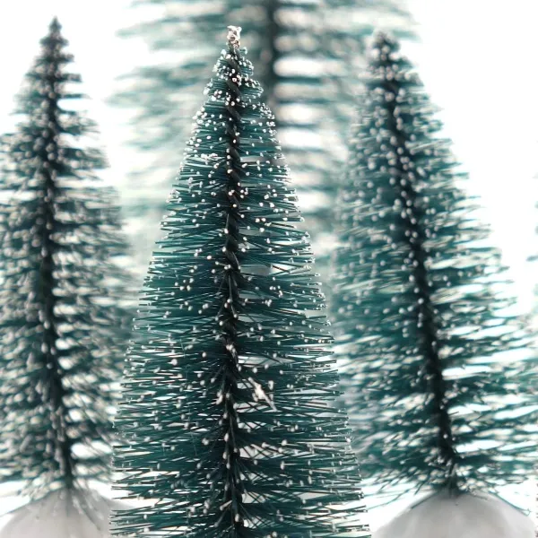 Kaemingk Weihnachtsdeko Kleiner Wald Grün beschneit 9er Set - Kunststoff