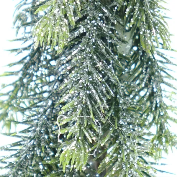 Kaemingk Weihnachtsdeko Minitanne Silberfarbener Glitter Holzbasis - Kunststoff