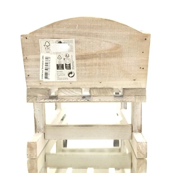 Kaemingk Weihnachtsdeko Schlitten Natur 48,5 cm - Tannenholz & Metall