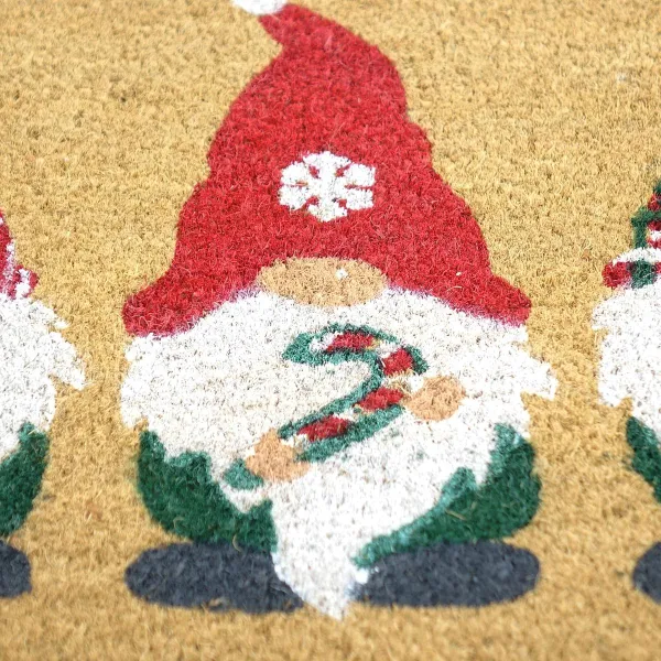 Kaemingk Weihnachtsfußmatte 3 Wichtel 60 x 40 cm - Kokosfasern & Gummi
