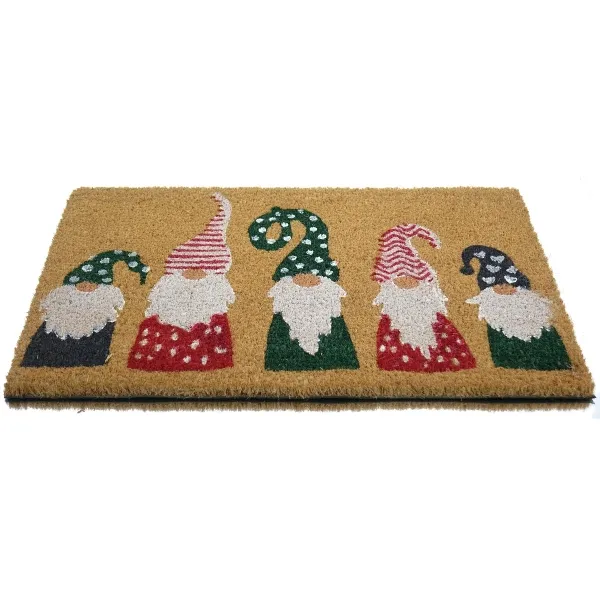 Kaemingk Weihnachtsfußmatte 4 Wichtel 60 x 40 cm - Kokosfasern & Gummi