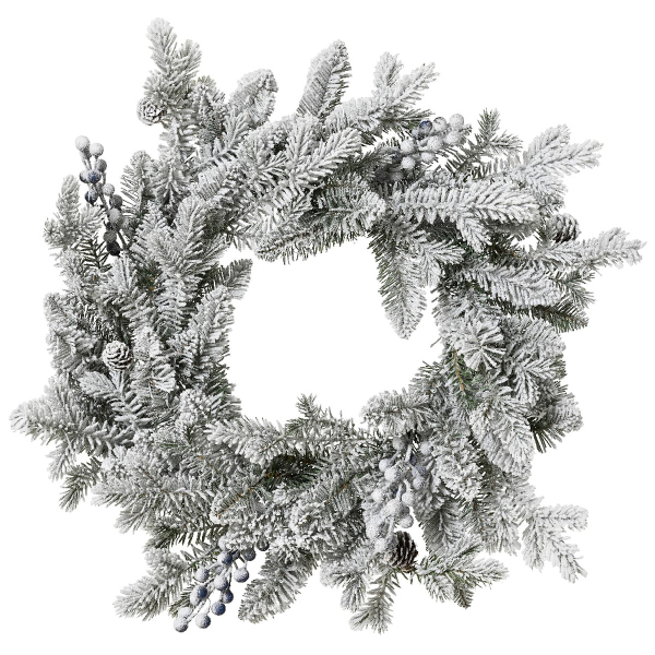 Weihnachtskranz Aspe Grün beschneidt Ø 50 cm Höhe 8 cm - Kunstpflanze