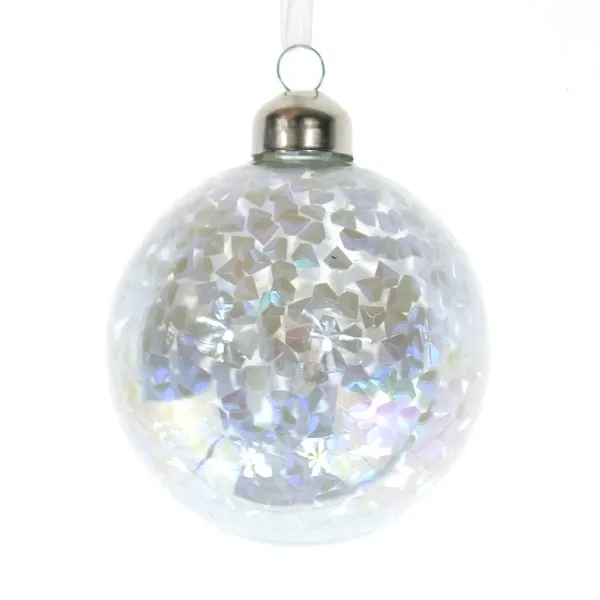 Kaemingk Weihnachtskugel Schneeflocken groß irisierend Ø 8 cm - Glas Kaemingk Weihnachtskugel Schneeflocken groß irisierend Ø 8 cm - Glas