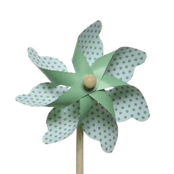 Kaemingk Windrad Grau mit grünen Punkten Ø 17 cm - Kunststoff Kaemingk Windrad Grau mit grünen Punkten Ø 17 cm - Kunststoff
