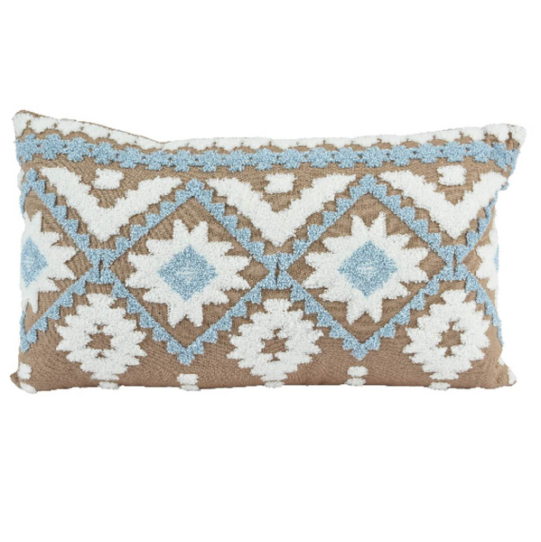 Kissen Indigomuster Beige Höhe 50 x 30 cm - Polyester & Baumwolle