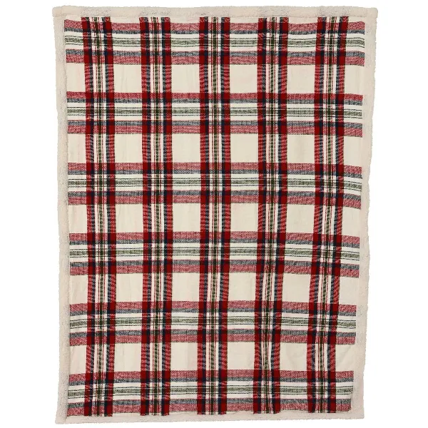 Weihnachtskuscheldecke kariert Mehrfarbig 1,3 x 1,7 Meter - Polyester