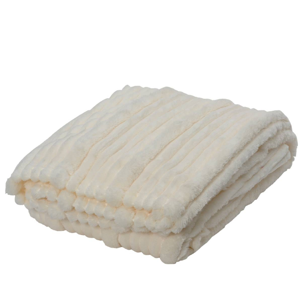 Kuscheldecke Weiß Höhe 1 cm Breite 130 cm Länge 170 cm - Polyester