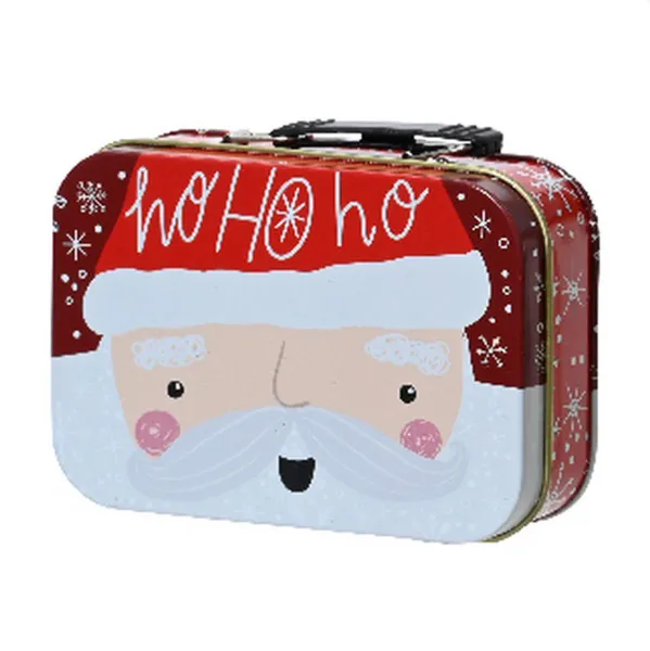 Mini - Weihnachtskoffer HO HO HO Rot & Weiß 10 x 6,7 cm- Zinn