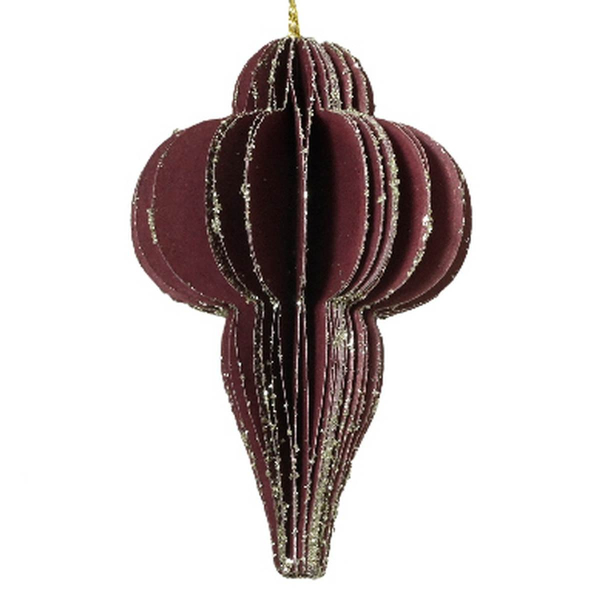 Kaemingk Weihnachtsaufhänger Glocke Kastanienrot Ø 6 cm - Papier