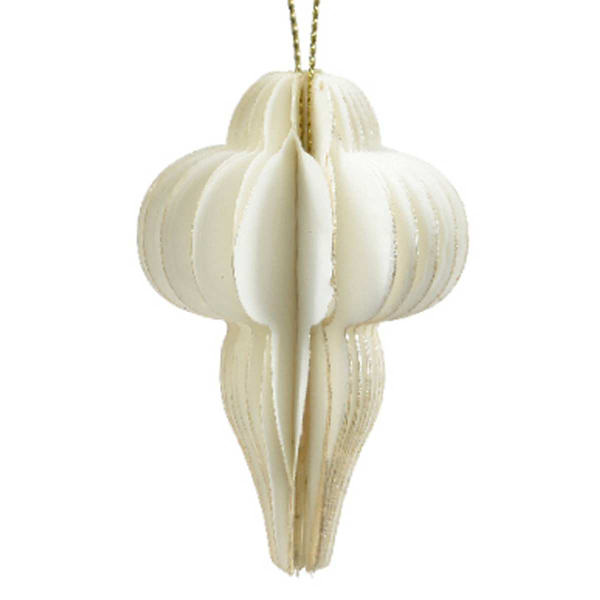 Kaemingk Weihnachtsaufhänger Glocke Weiß Ø 6 cm - Papier