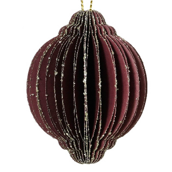 Kaemingk Weihnachtsaufhänger Kugel Kastanienrot Ø 6 cm - Papier