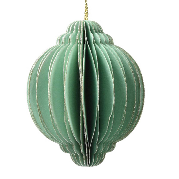 Kaemingk Weihnachtsaufhänger Kugel Mintgrün Ø 6 cm - Papier