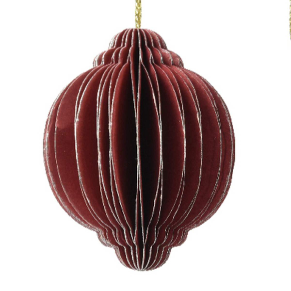 Kaemingk Weihnachtsaufhänger Kugel Rot Ø 6 cm - Papier